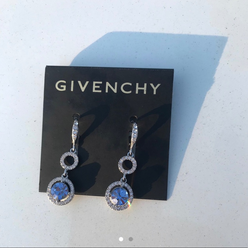 Authentic Givenchy silver stone drop earrings 💎